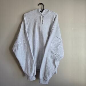 NWT Garage UltraFleece Oversized Hoodie Spring Grey Embroidered Back Logo L/XL